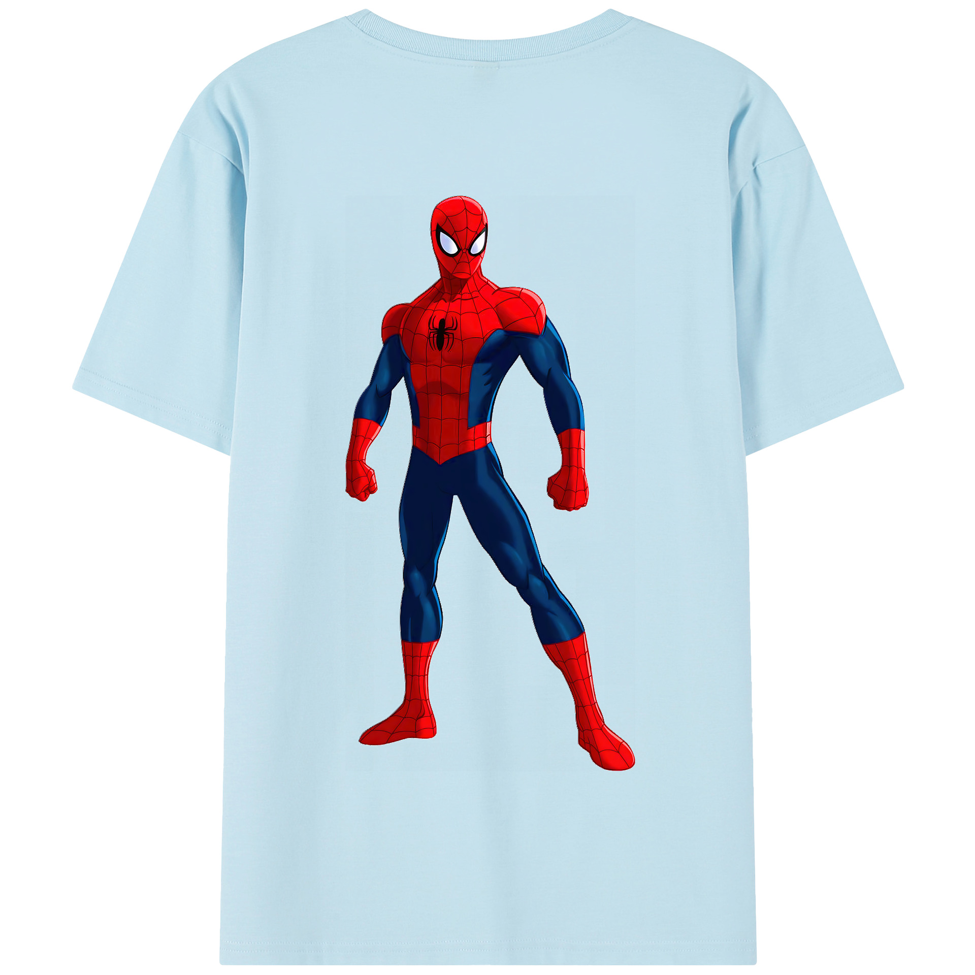 （画像用） Spider Man スパイダーマン 綿100％半袖Tシャツ（背面プリント）